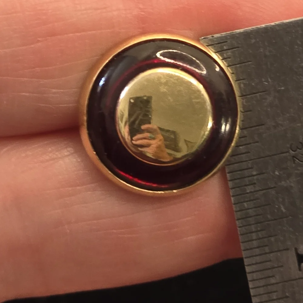 Swank Art Deco Red Glass Bullseye Cufflinks Understated Elegant